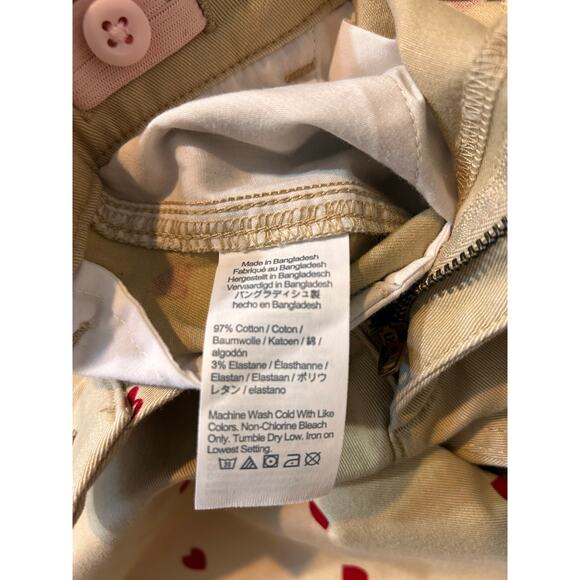 NWT Crewcuts Girls’ Heart Print Chino Pants, Size 12 - Picture 6 of 7
